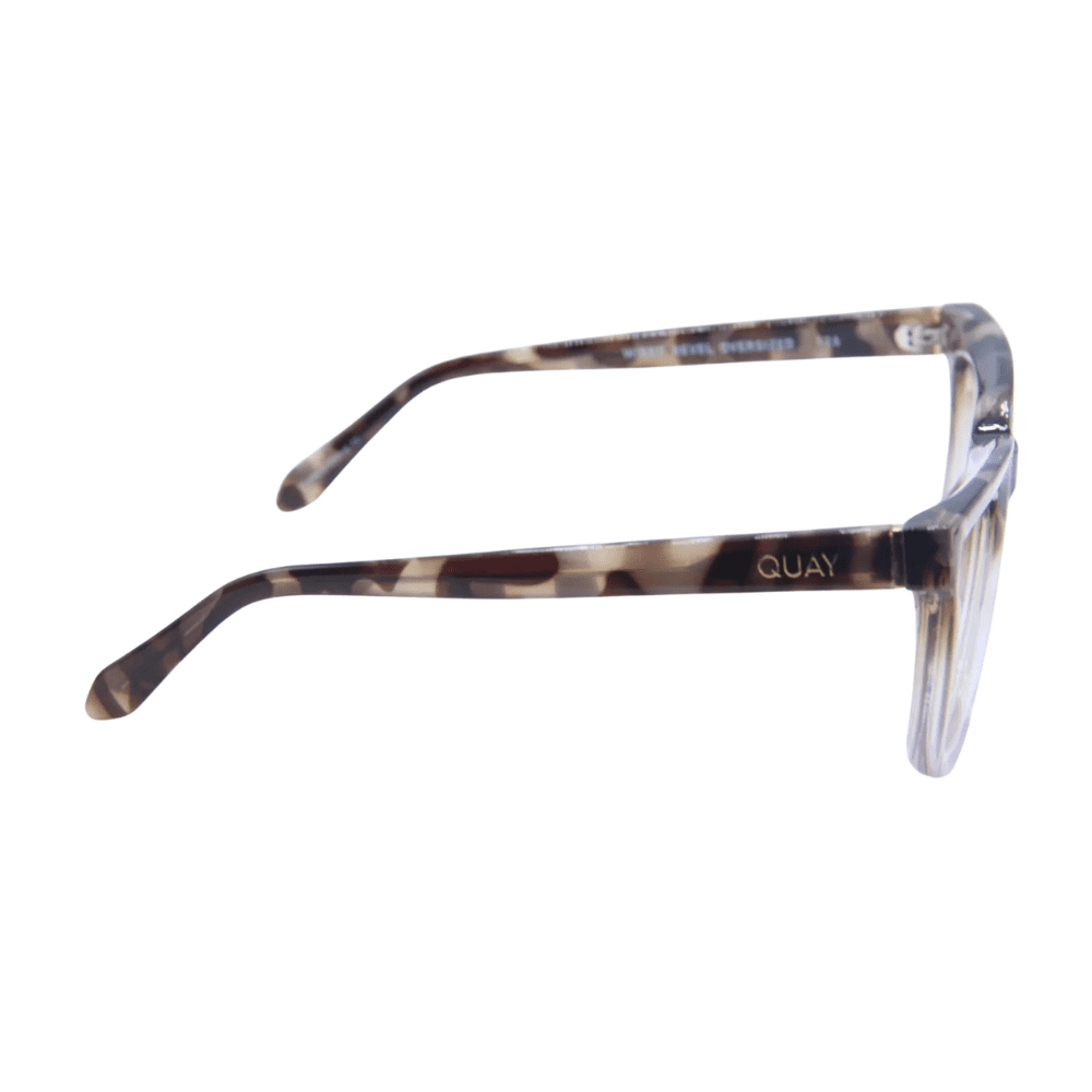Quay Wired Bevel Oversized Tort/Clear Blue Light Blocker