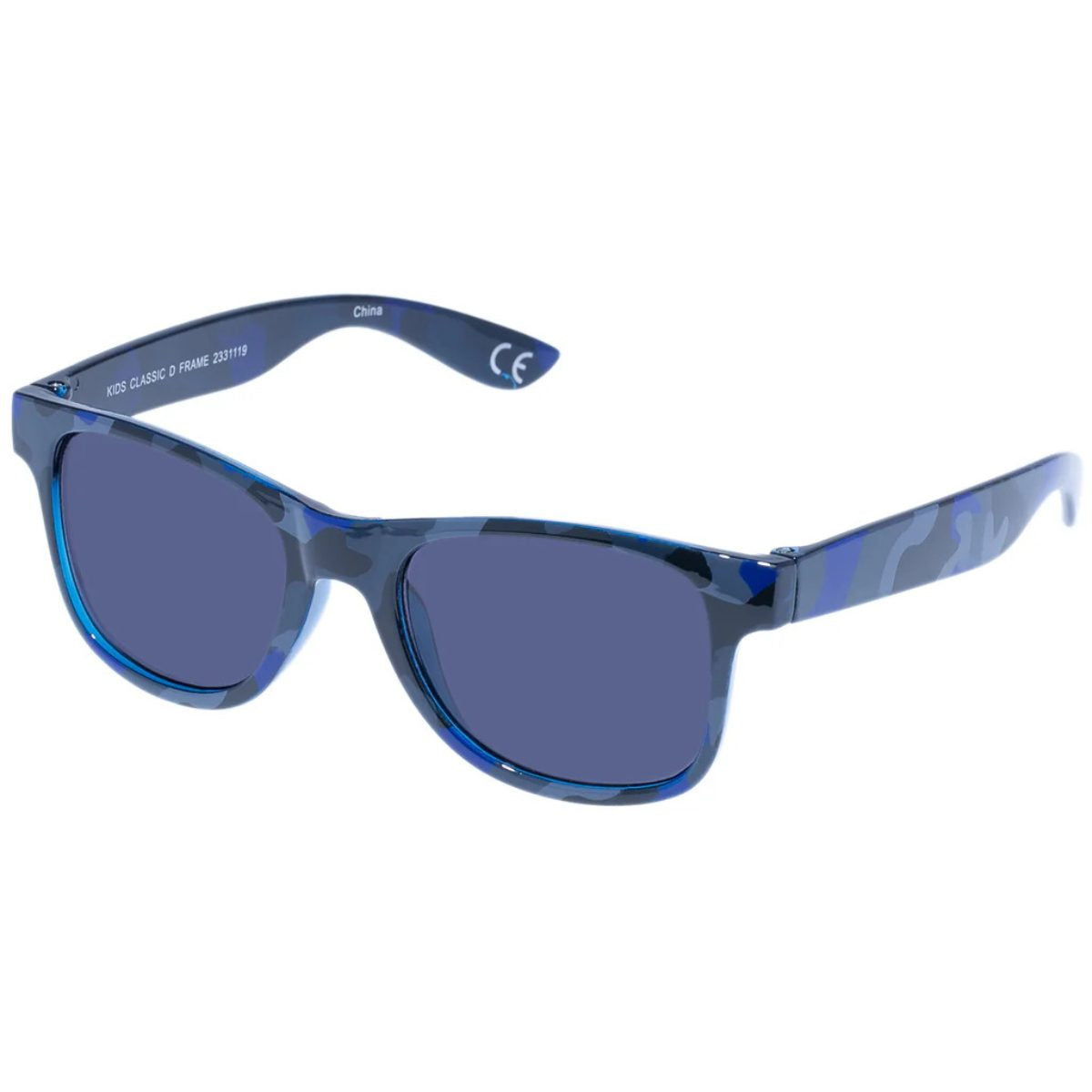 2331119 BLUE solarized kids camo d frame square sunglass culture side camo