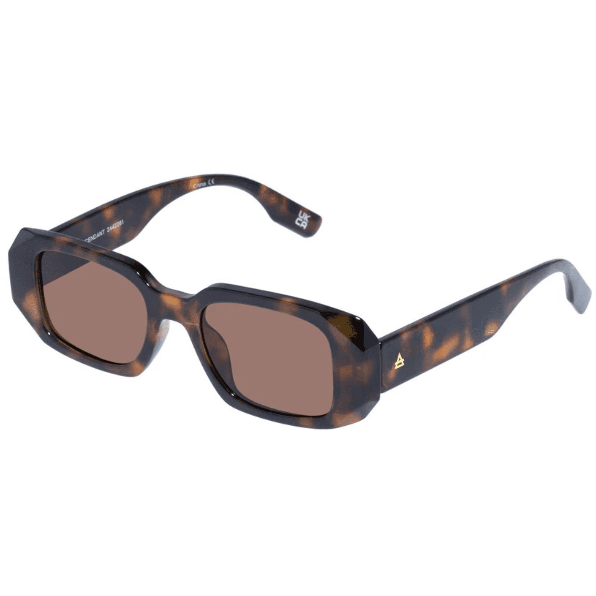 AIRE ASCENDANT 2442281 DARK TORT brown geometric rectangle slim unisex sunglass culture side