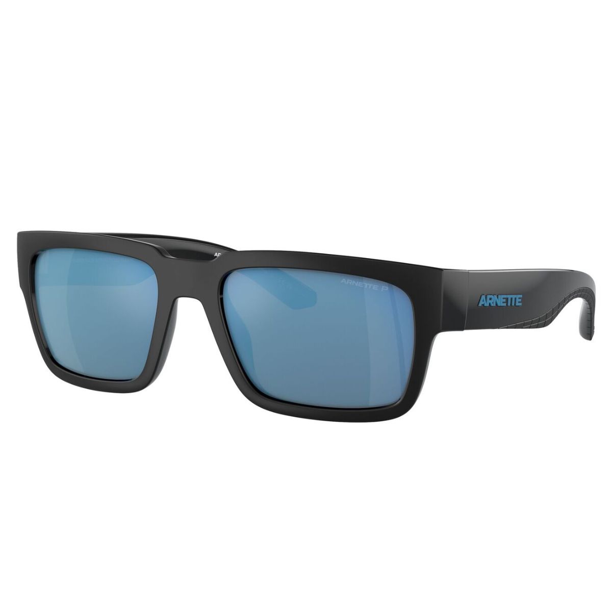 Arnette Samhty 4326U 290022 Recycled Black Blue Dark Grey Mirror Water Polarized mens sunglass culture side