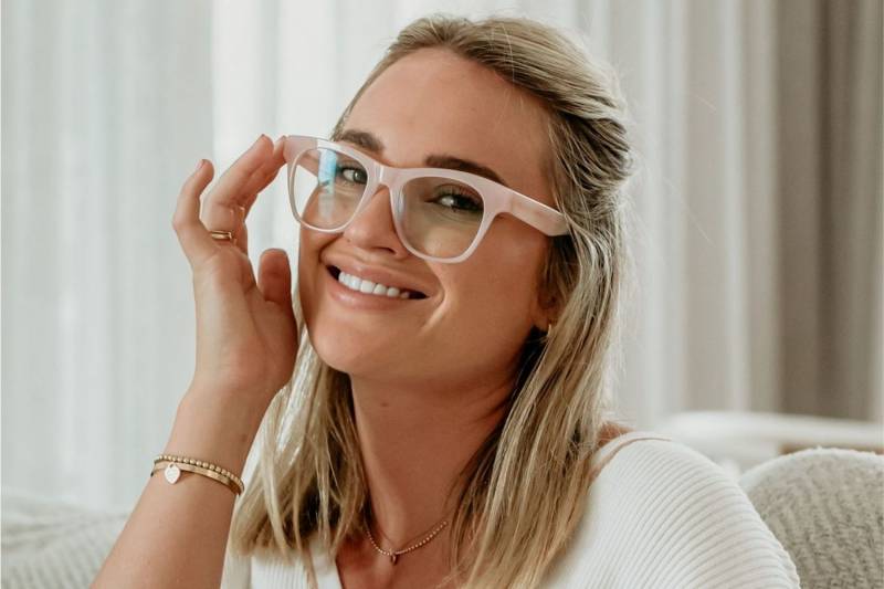 Baxter Blue Georgie Rose Pink/Clear Blue Light Blocker