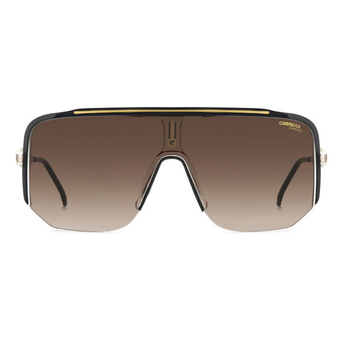 CARRERA 1060 2M2 99 HA Black / Gold / Brown Gradient Shield Unisex Sunglass Culture Front