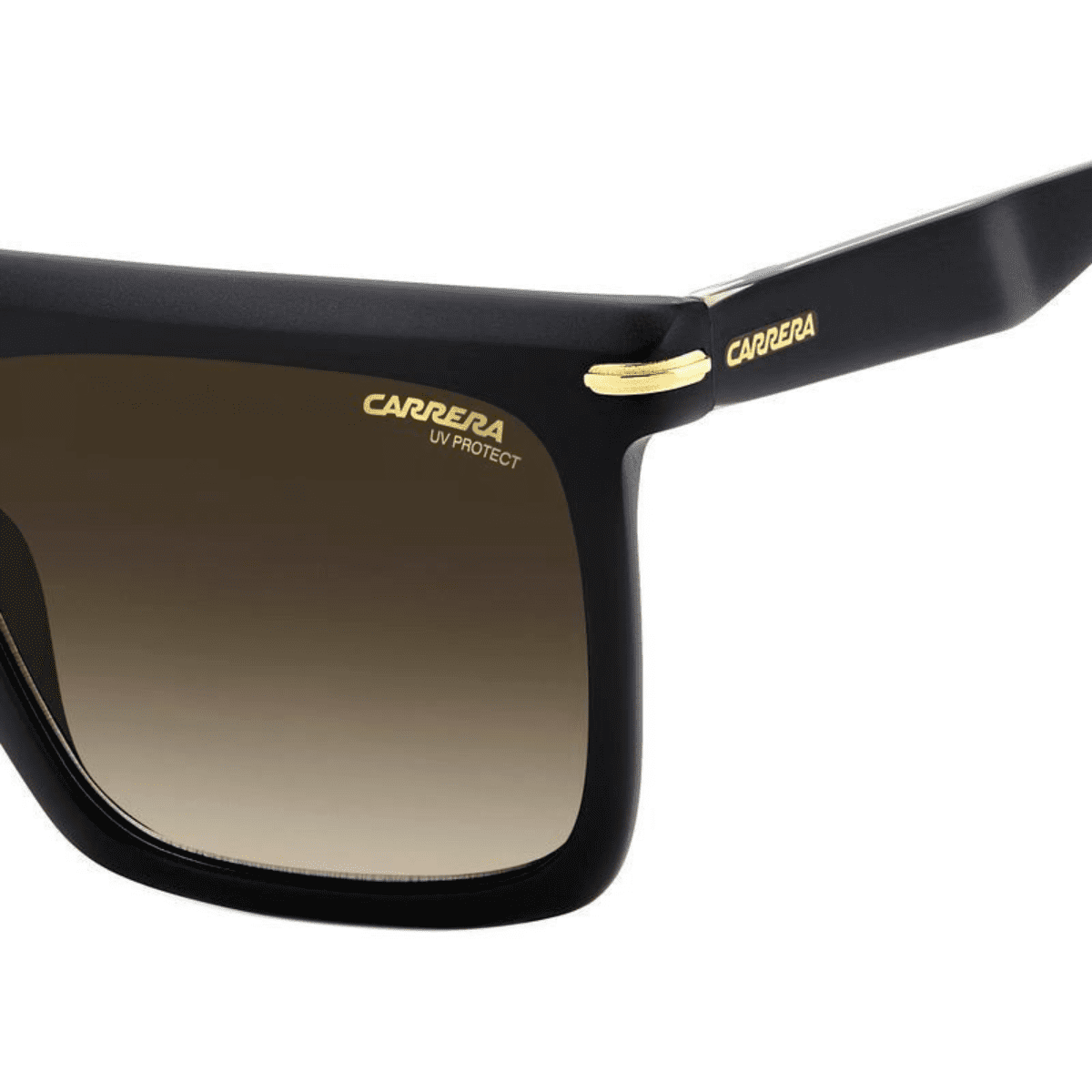 CARRERA 359S 44 56 86 black gold brown flat top square mens sunglass culture side temple hinge