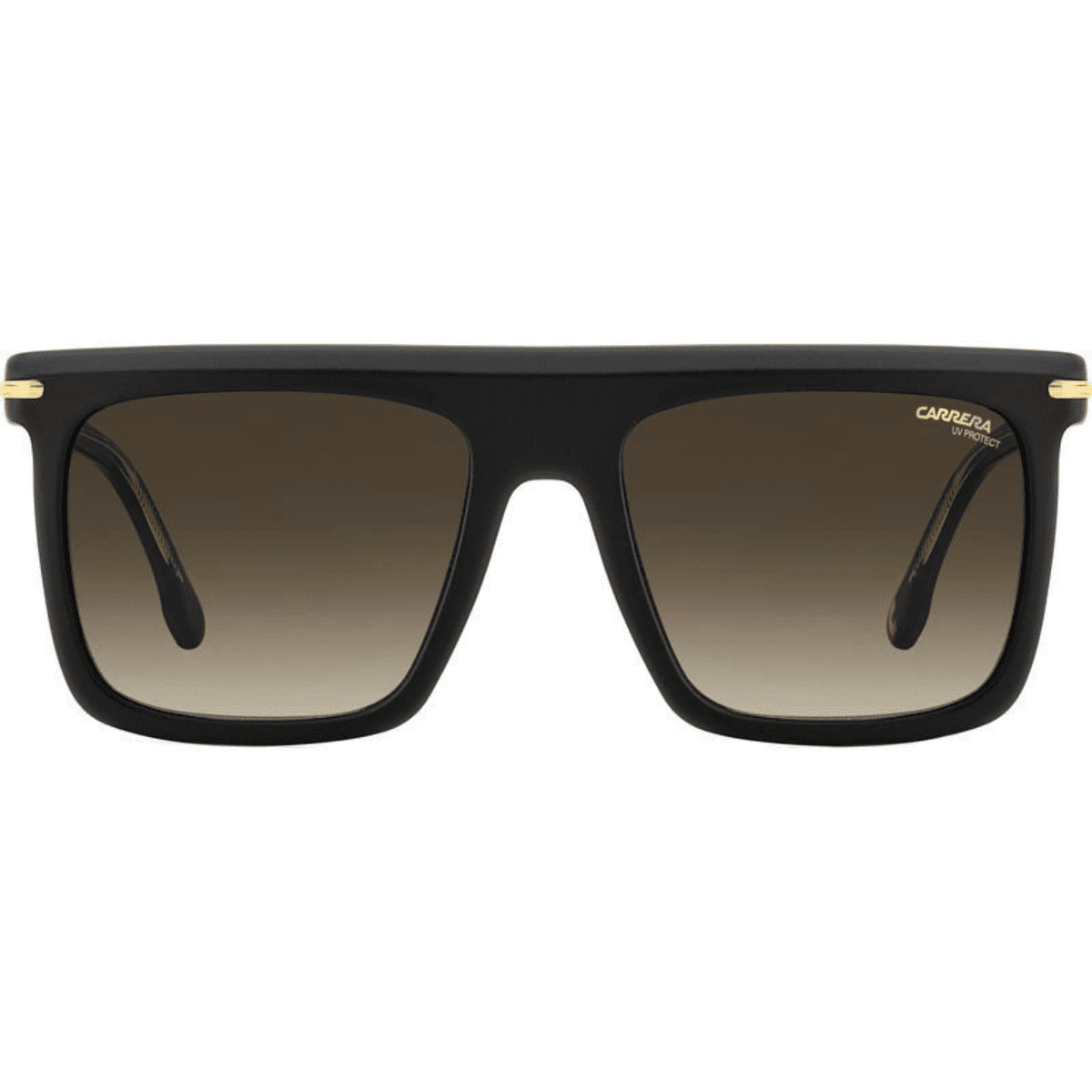 CARRERA 359S 44 56 86 black gold brown lens flat top square mens sunglass culture front