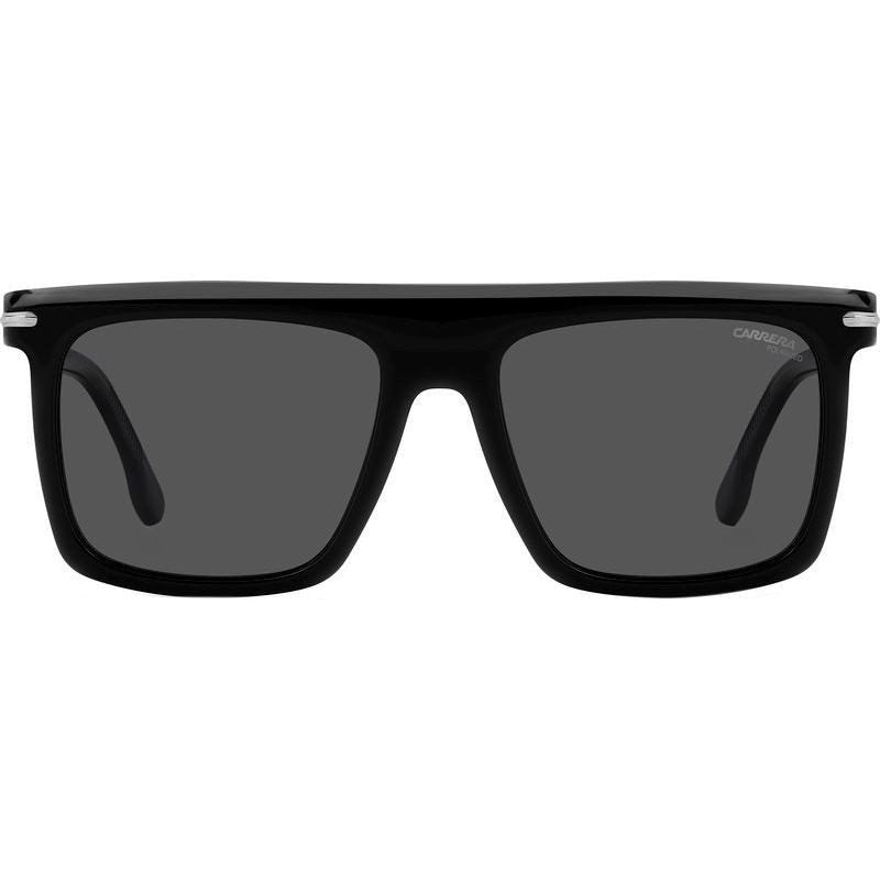 CARRERA 359S ANS 56 M9 Polarised black grey silver mens flat top square frame sunglass culture front