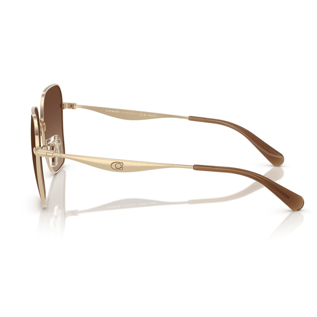 COACH 7168 CW189 9005T5 58 shiny bright gold polarised metal womens sunglass culture arms