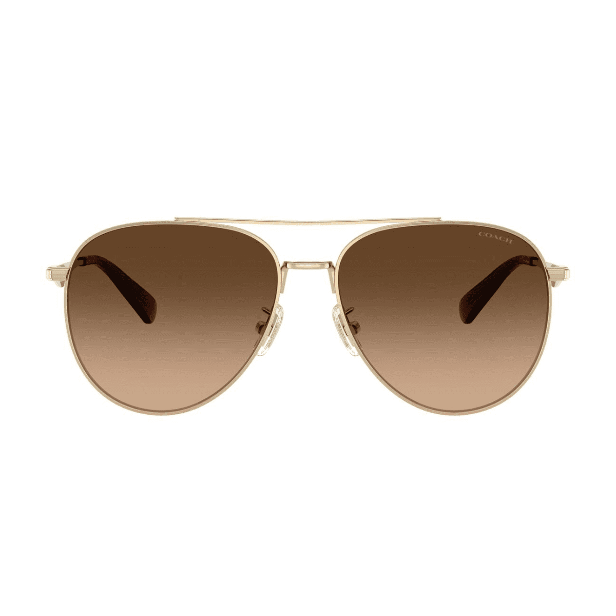 COACH 7169 CW193 900574 57 Brown Gradient Aviator metal womens sunglass culture front view