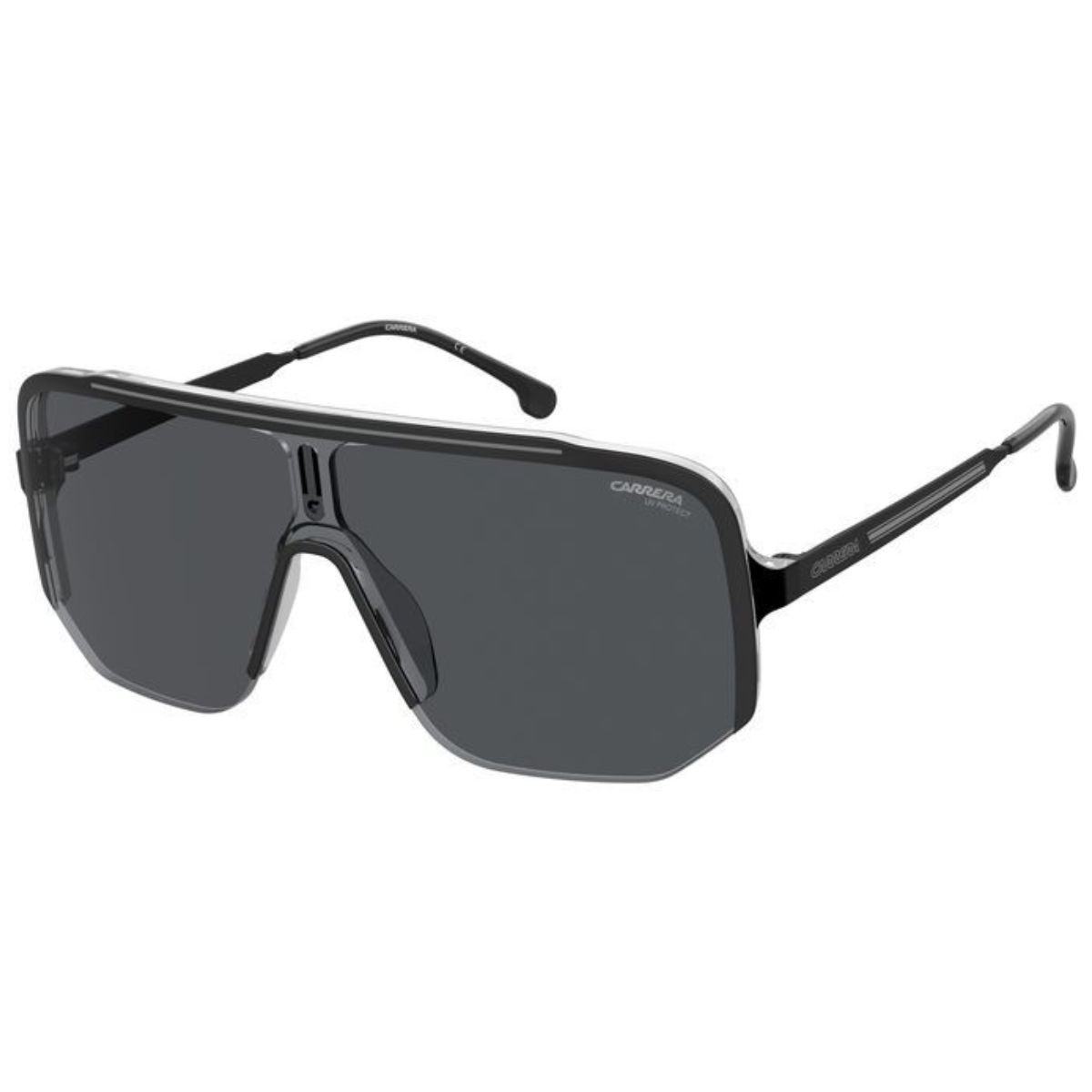 CARRERA 1060 08A 99 IR Black Grey Semi-Rimmless Shield Unisex Sunglass Culture Side