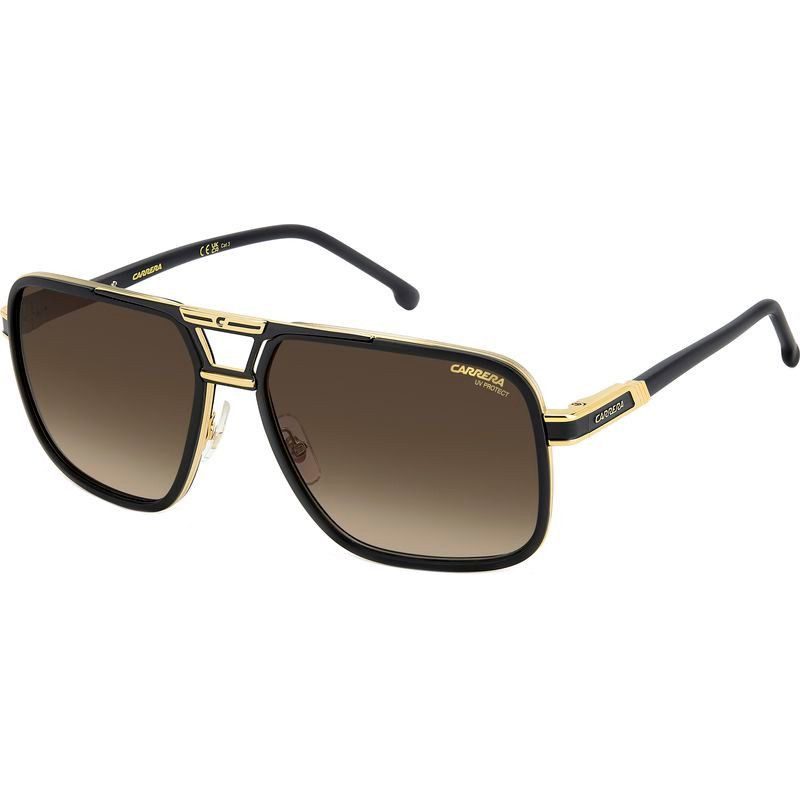 Carrera 1071/S Sunglasses Matte Black and Gold/Black Brown Green Gradient