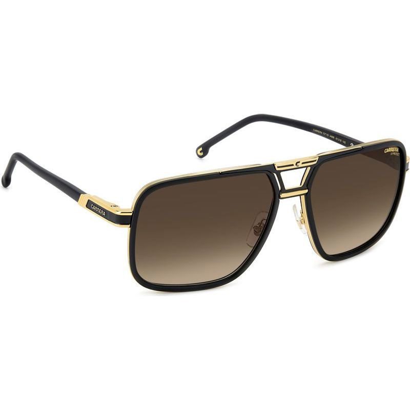 Carrera 1071/S Sunglasses Matte Black and Gold/Black Brown Green Gradient