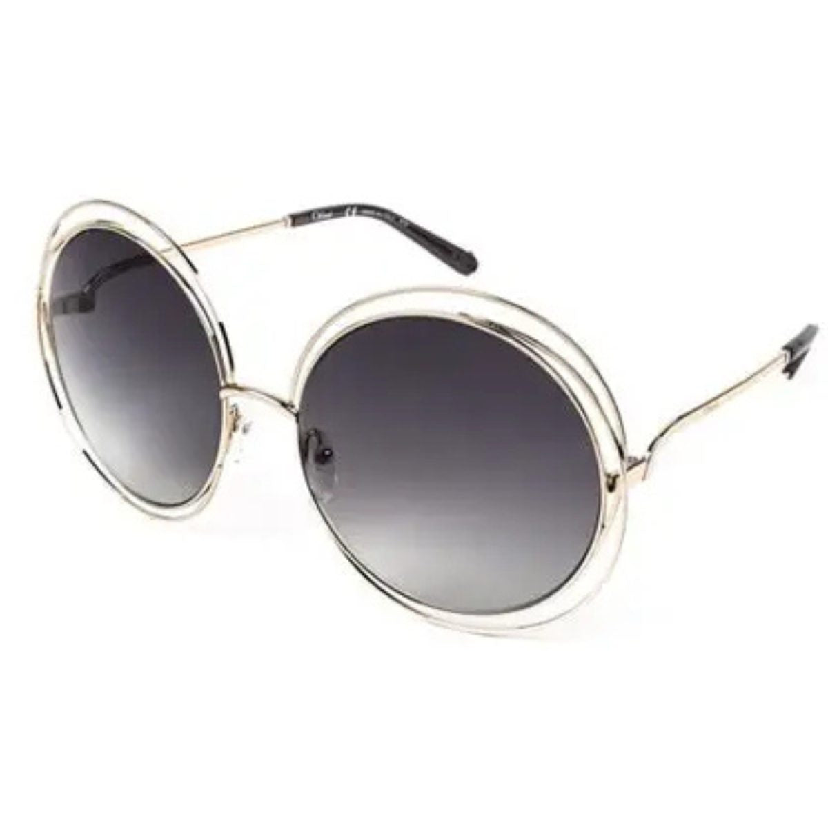 Chloé Carlina CE114S 731 62 Gold Transparent Grey retro boho oversized sunglass culture comera bohemian