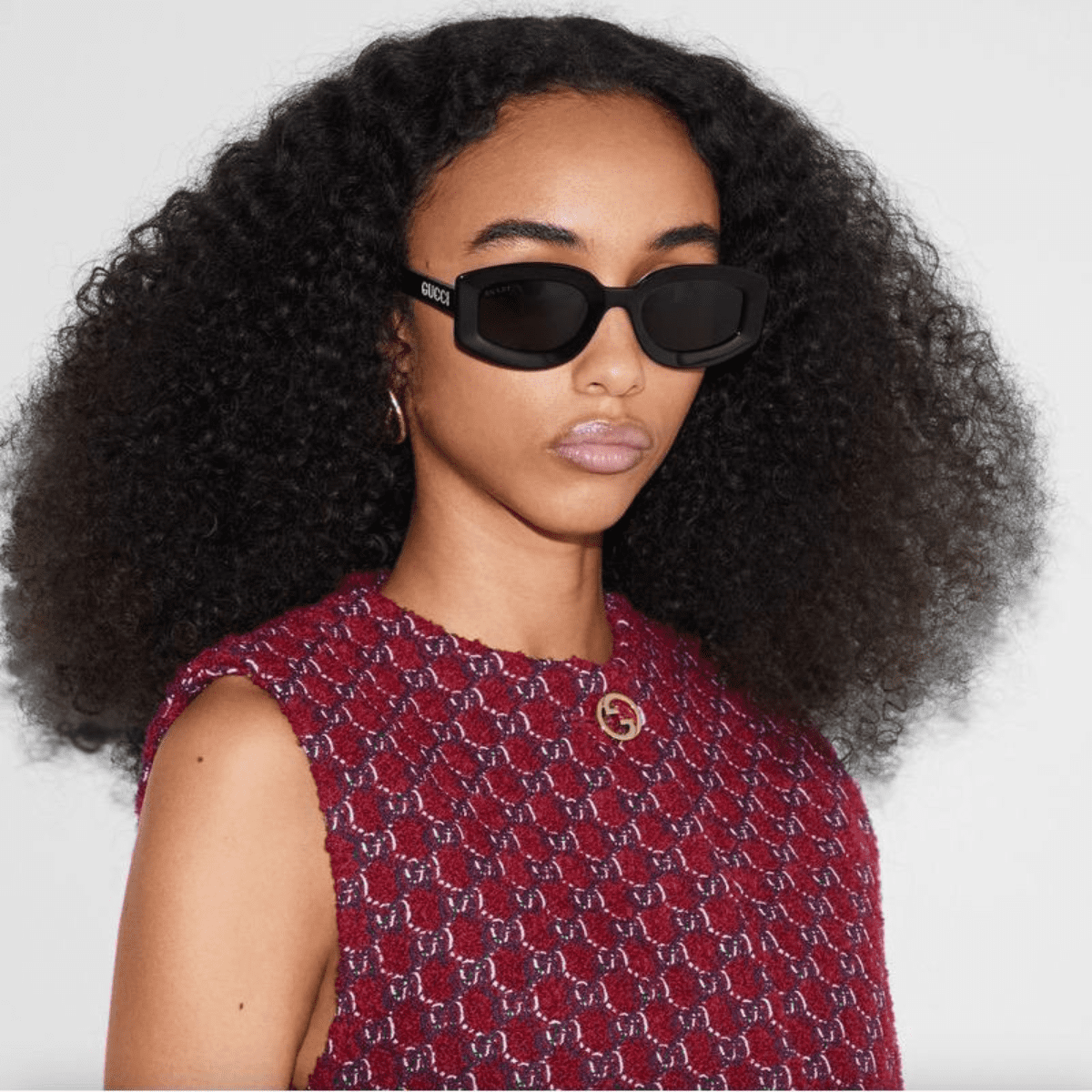 GUCCI 1719S 001 BLACK grey oval womens sunglass culture model fashion style trend