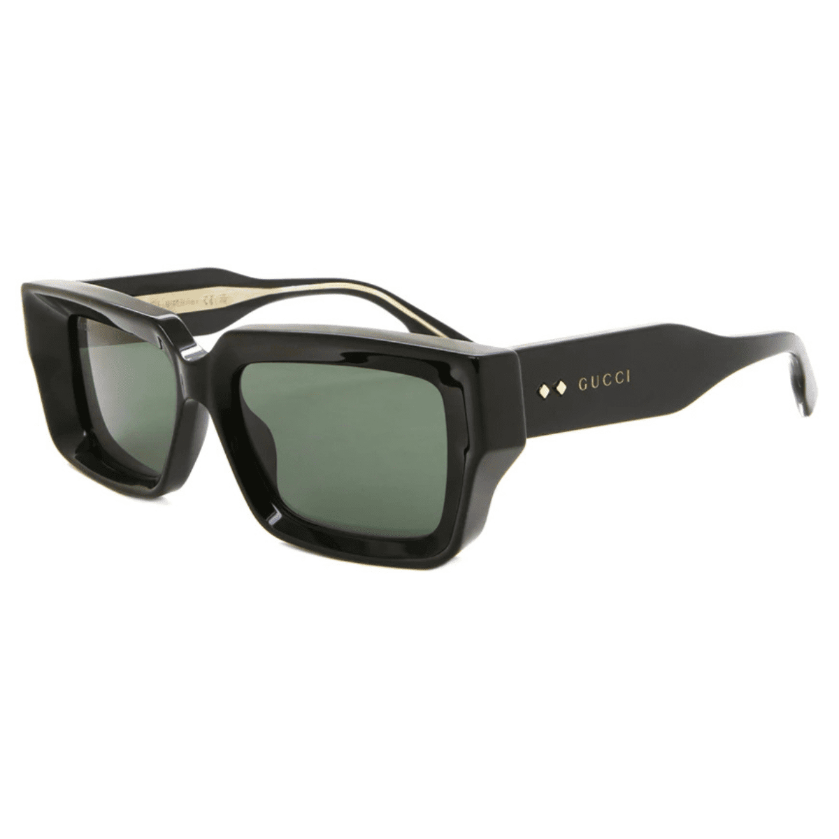 Gucci GG1529 001 Black gold grey rectangle sunglass culture side