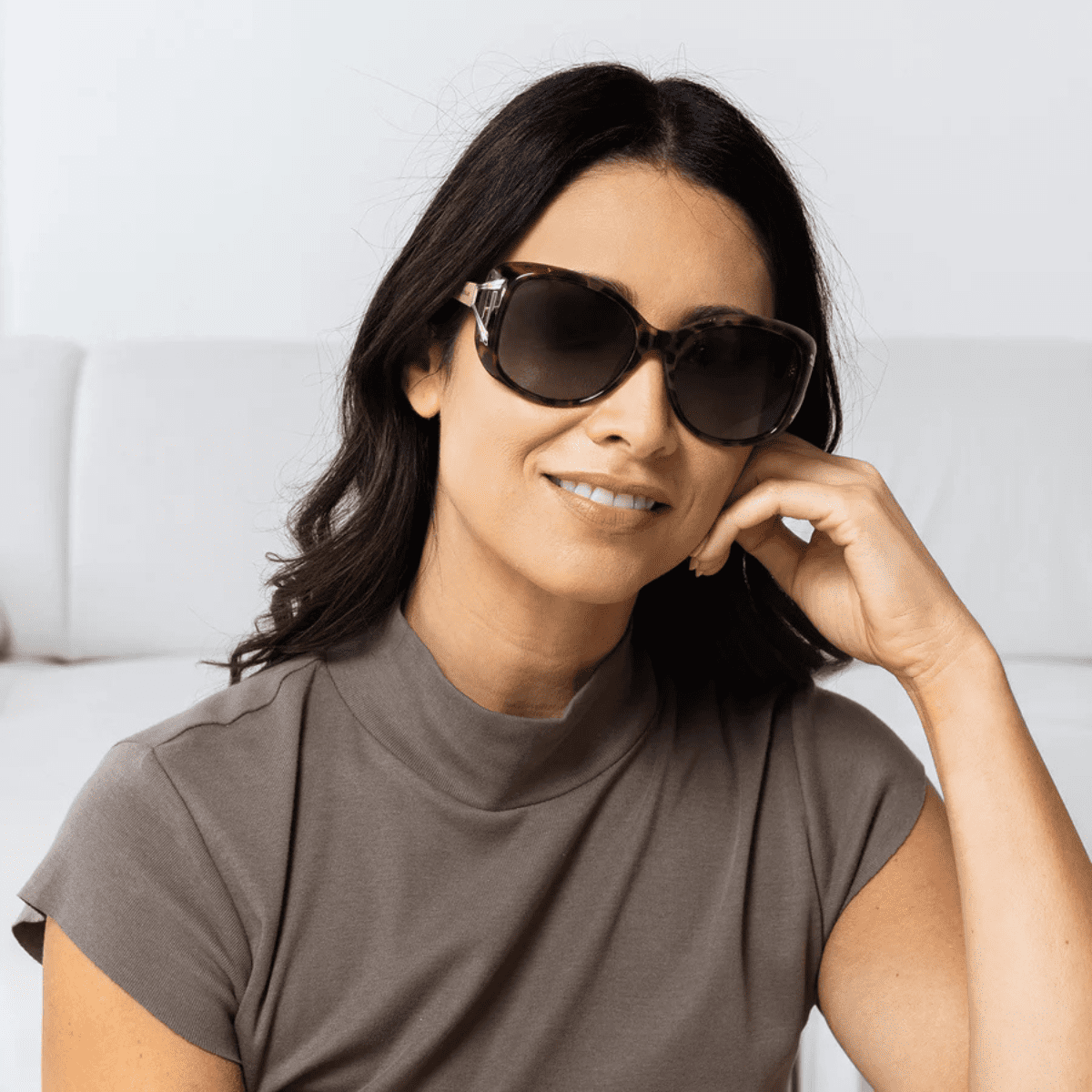 LOCELLO DEMI 3911E TORT brown gold oversize square womens sunglass culture model