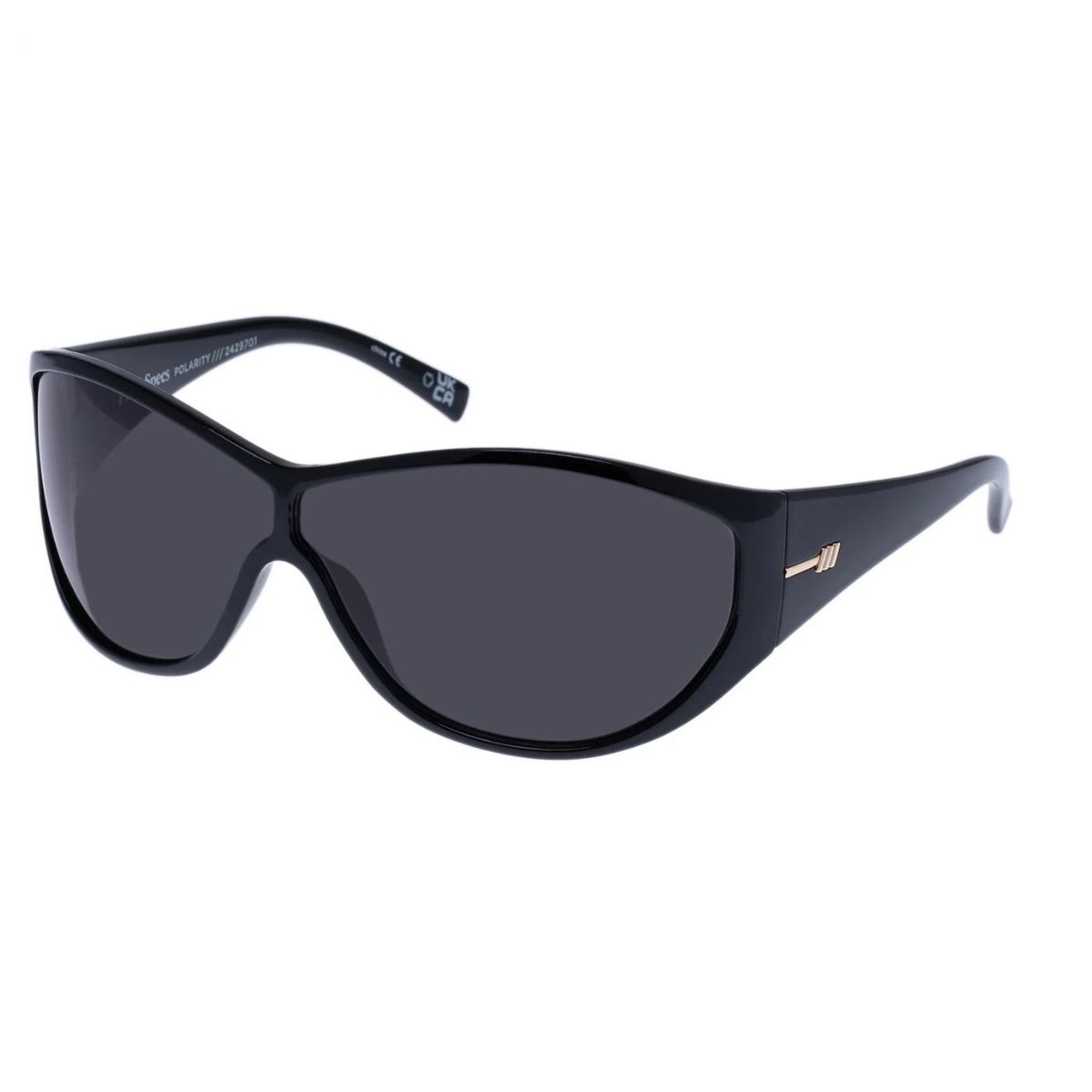 Le Specs Polarity 2429701 Wrap Black Sunglass Culture Side