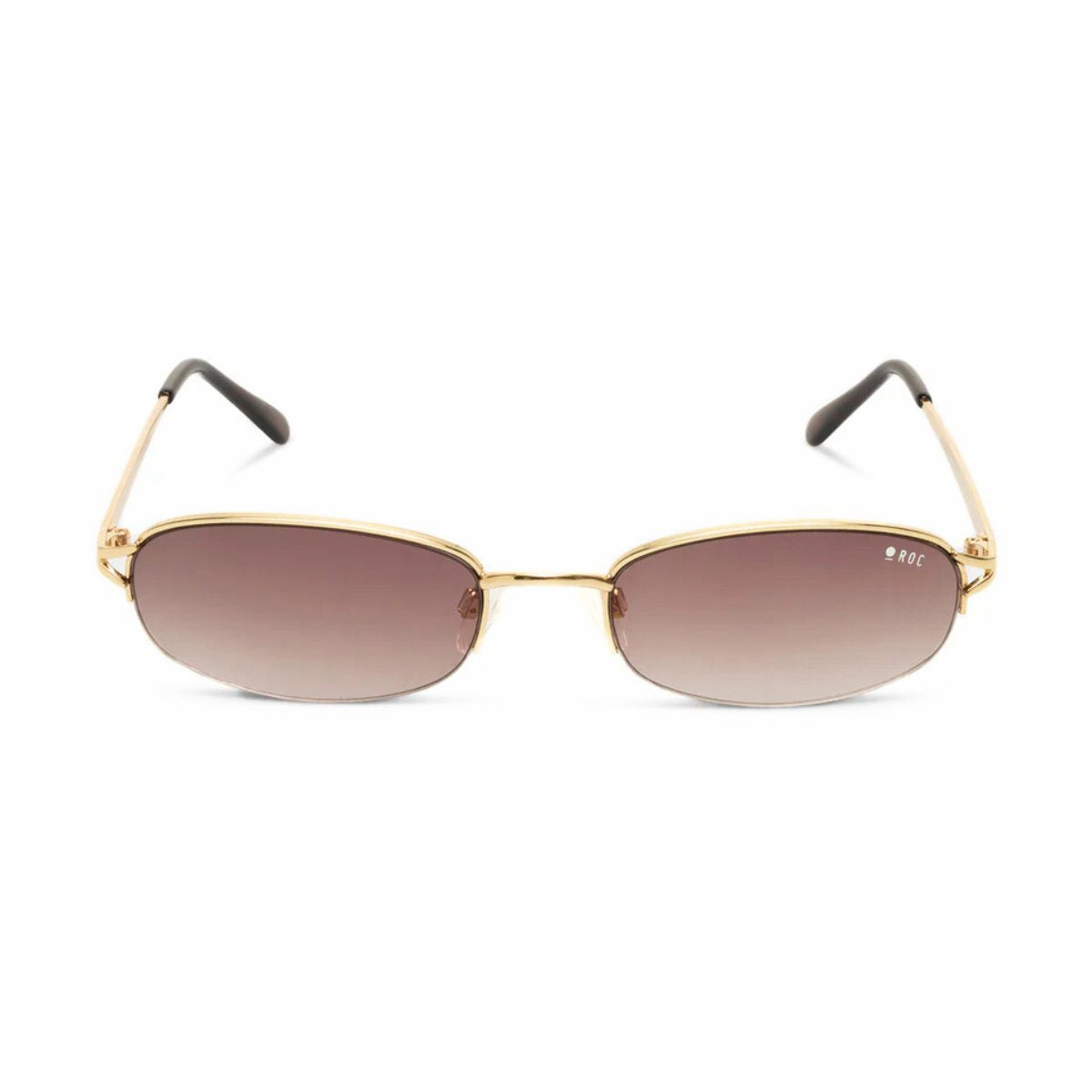 NEO GRAD BROWN 642A25 ROC gold metal sunglass culture coomera sunnies front y2k