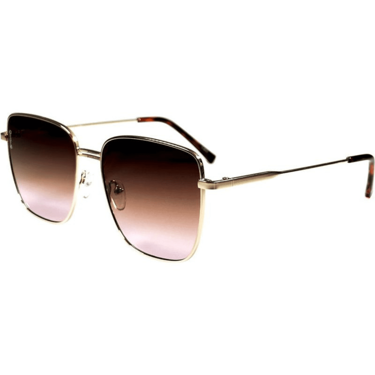 Otra eyewear rita gold brown rounded square metal womens sunglass culture side