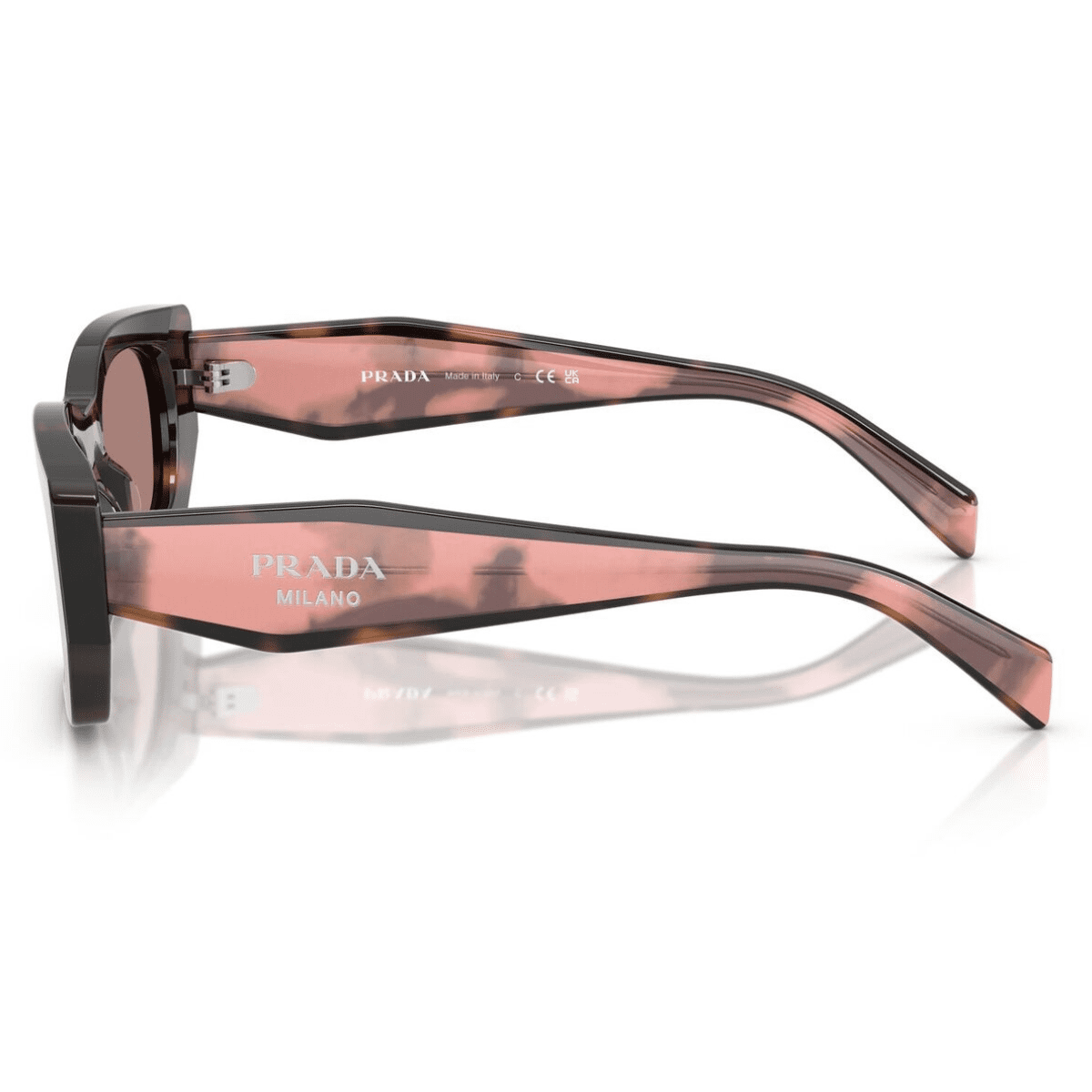 PRADA B05S 23A60B 53 womens tort mauve cat eye rectangle sunglass culture side geometric arm