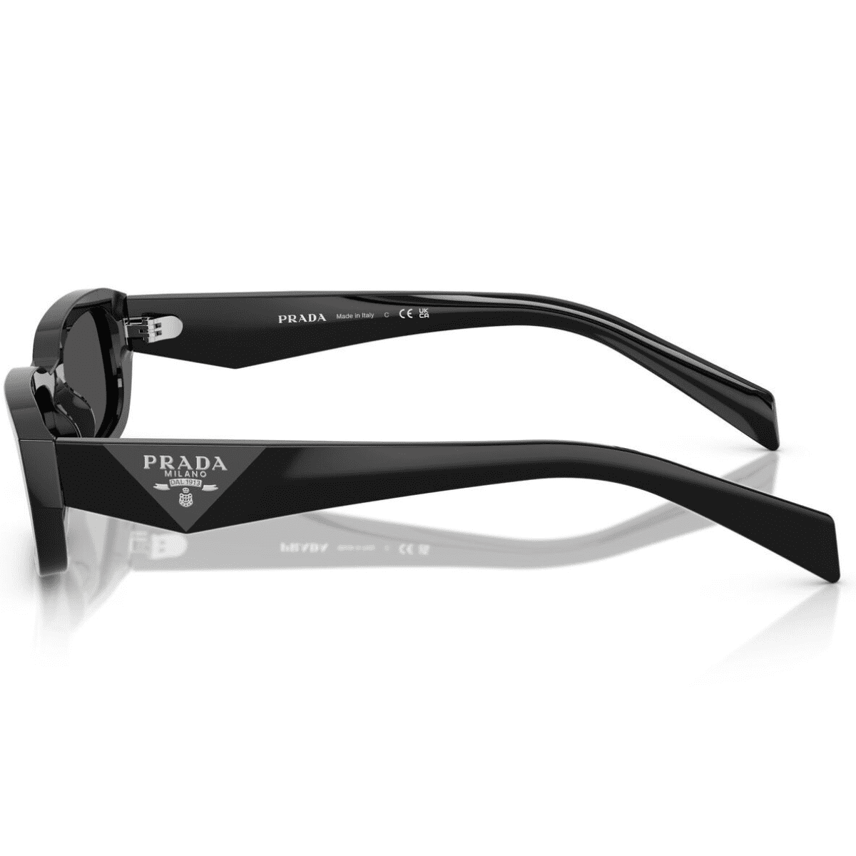 PRADA B06S 16K08Z 53 black slim rectangle womens sunglass culture side temple