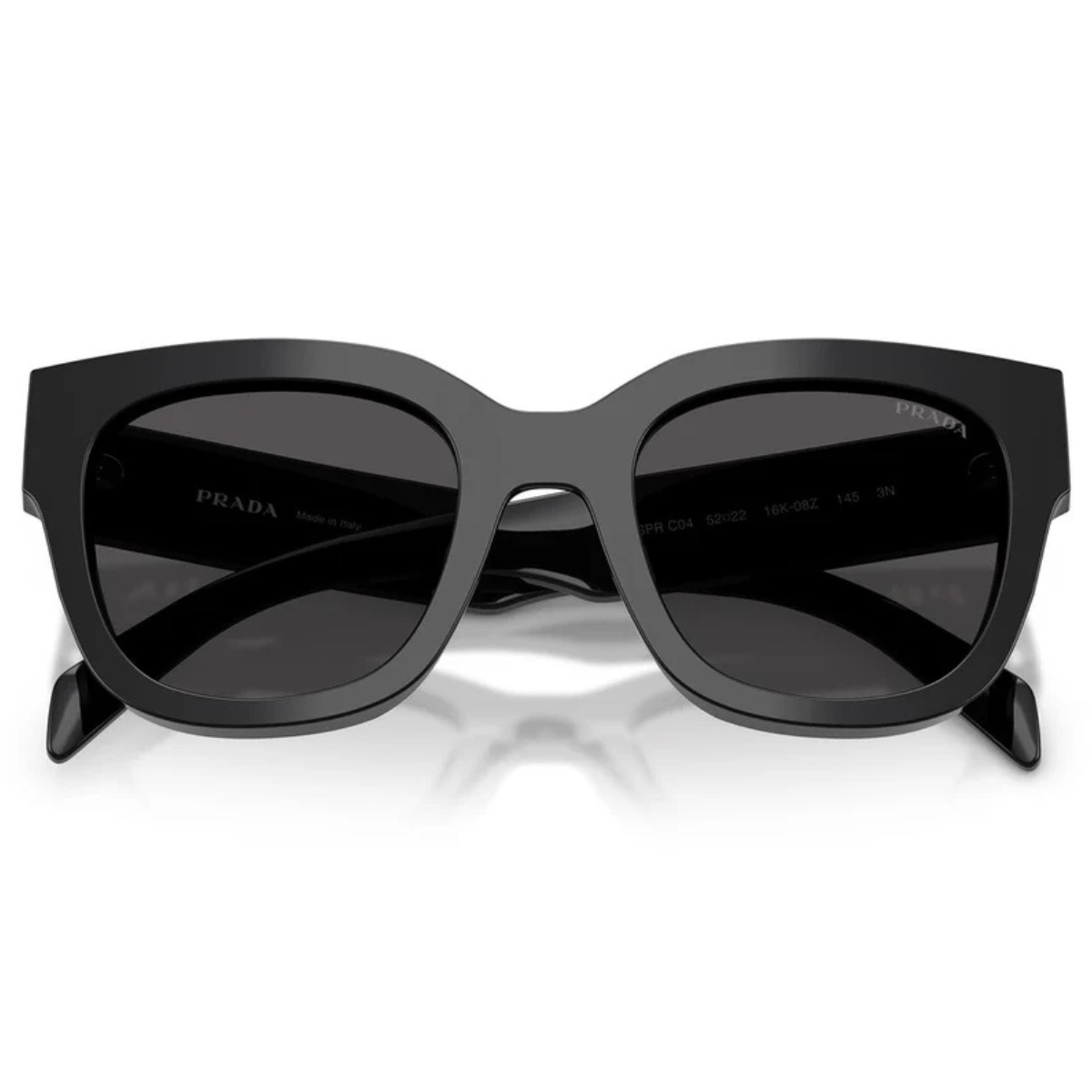 Black Prada sunglasses on a white background