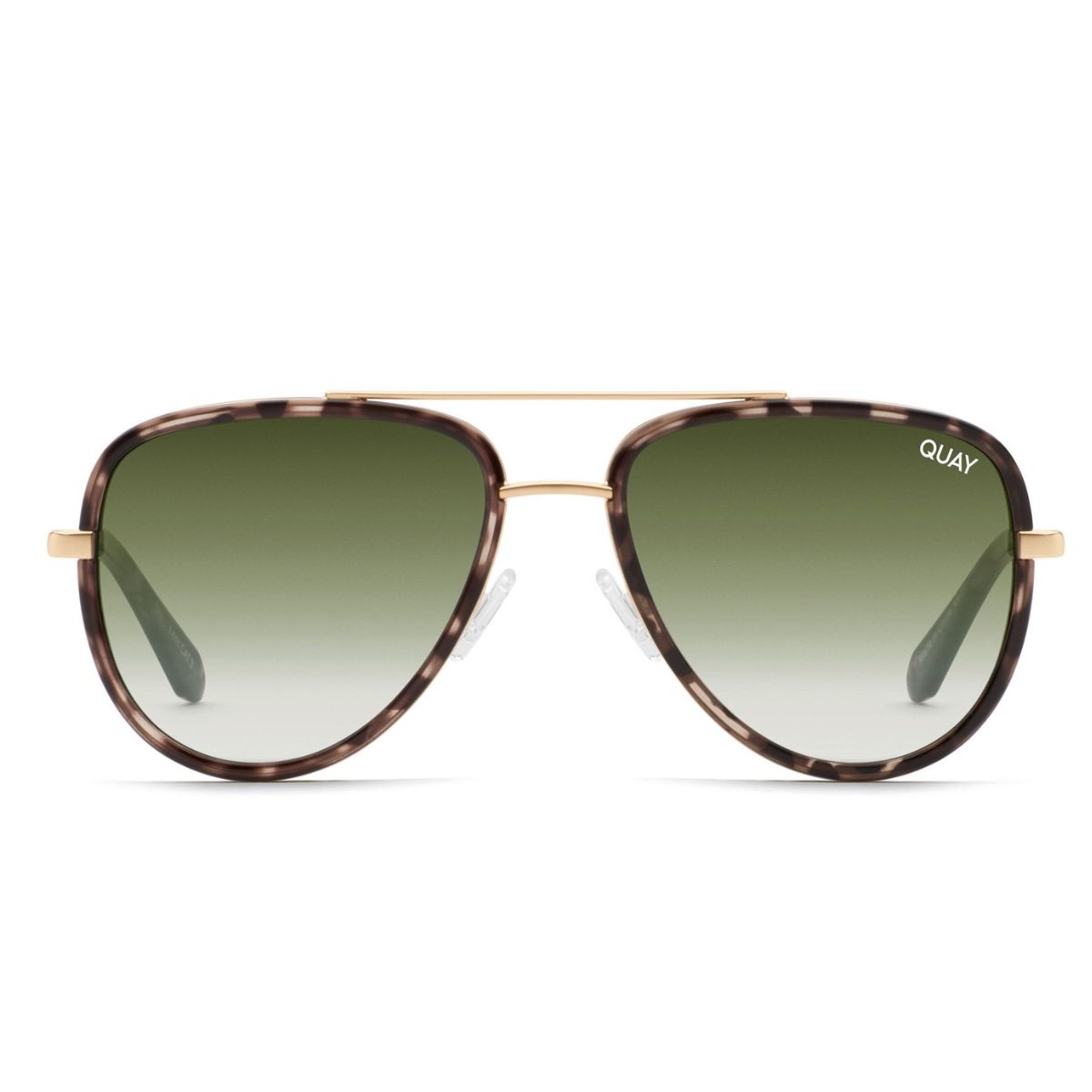 QUAY ALL IN MINI MILK CAMO GREEN unisex aviator SUnglass Culture Front