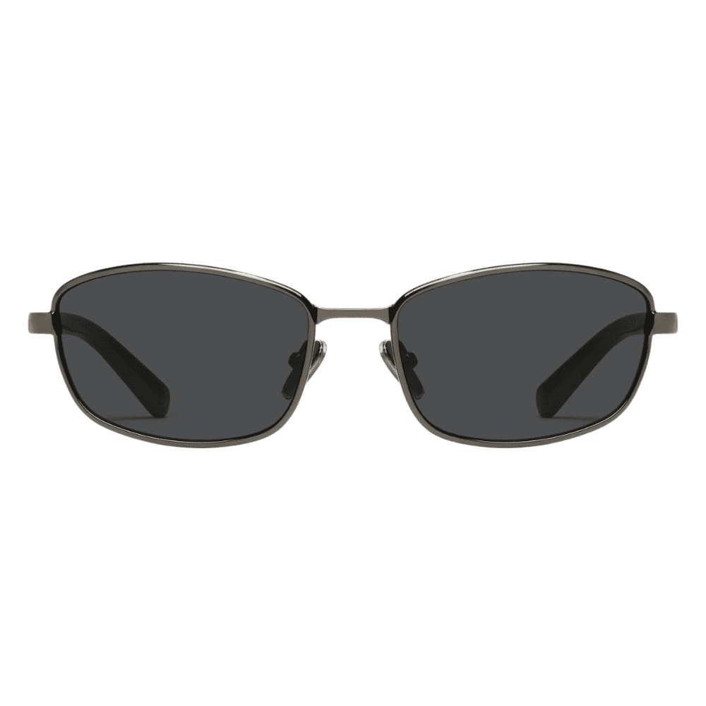 QUAY TEXT ME GUN SMK 78633 silver grey metal sunglass slim