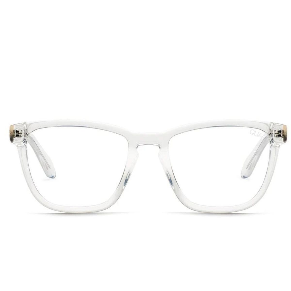 Quay Hardwire Clear Blue Light Blockers Unisex Transparent Sunglass Culture front