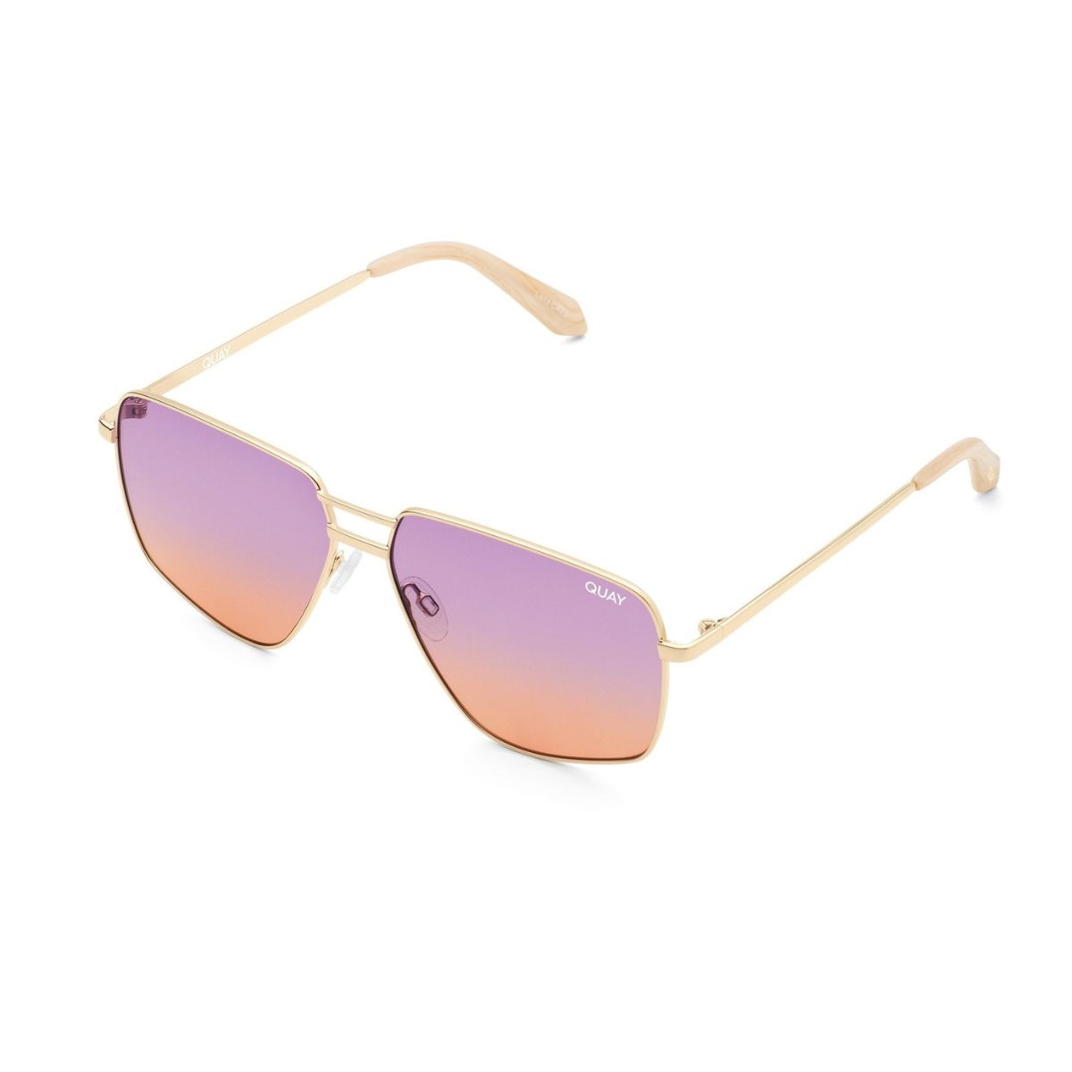 Quay NEXT PLEASE Gold Purple Orange Women's Sunglass Culture Side
