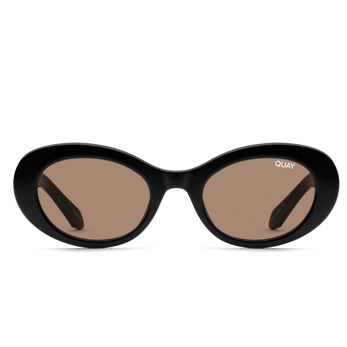 Quay SHOW UP Black Brown Women's Oval Sunglass Culture Front