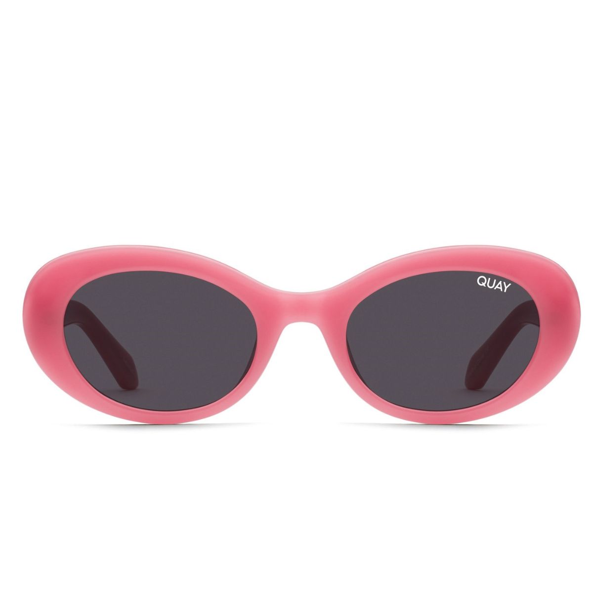 Quay SHOW UP Pink Tort Black Women's Oval Sunglass Culture Front