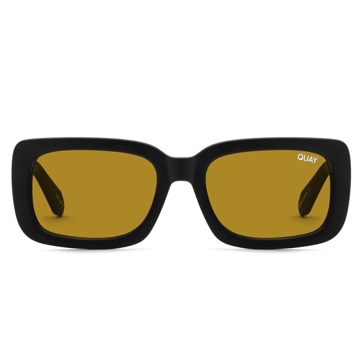 Quay Yaya Yada Matte Black Olive Rectangle Unisex Sunglass Culture FRONT