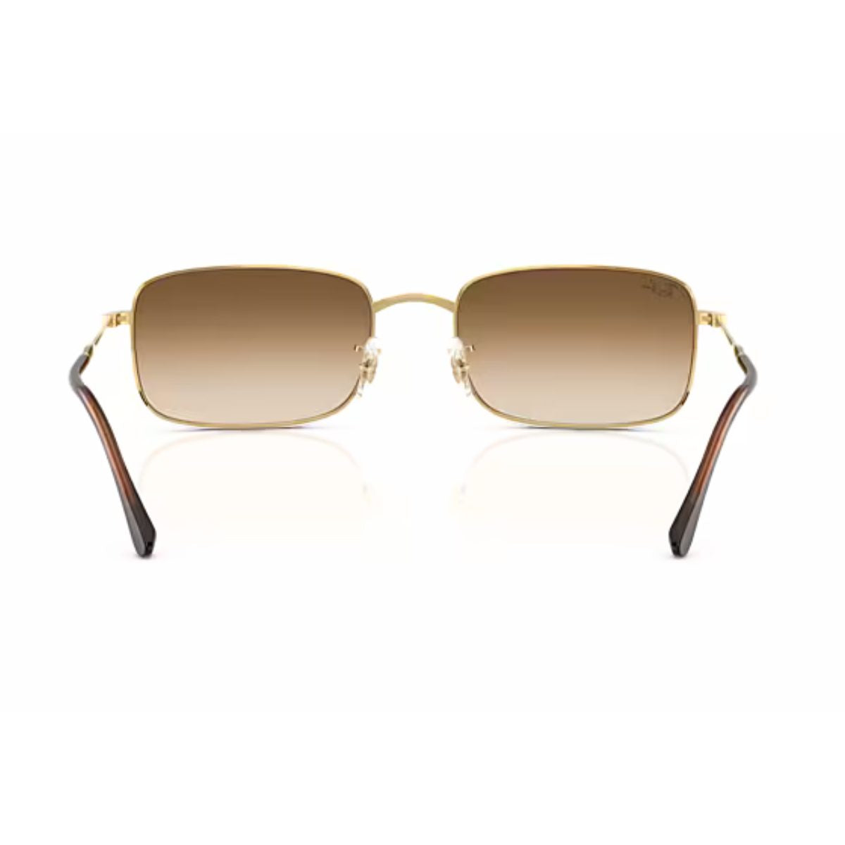 RB 3746 001 51 56 ray ban metal rectangle gold brown fade gradient glass sunglass culture coomera tort temple tips