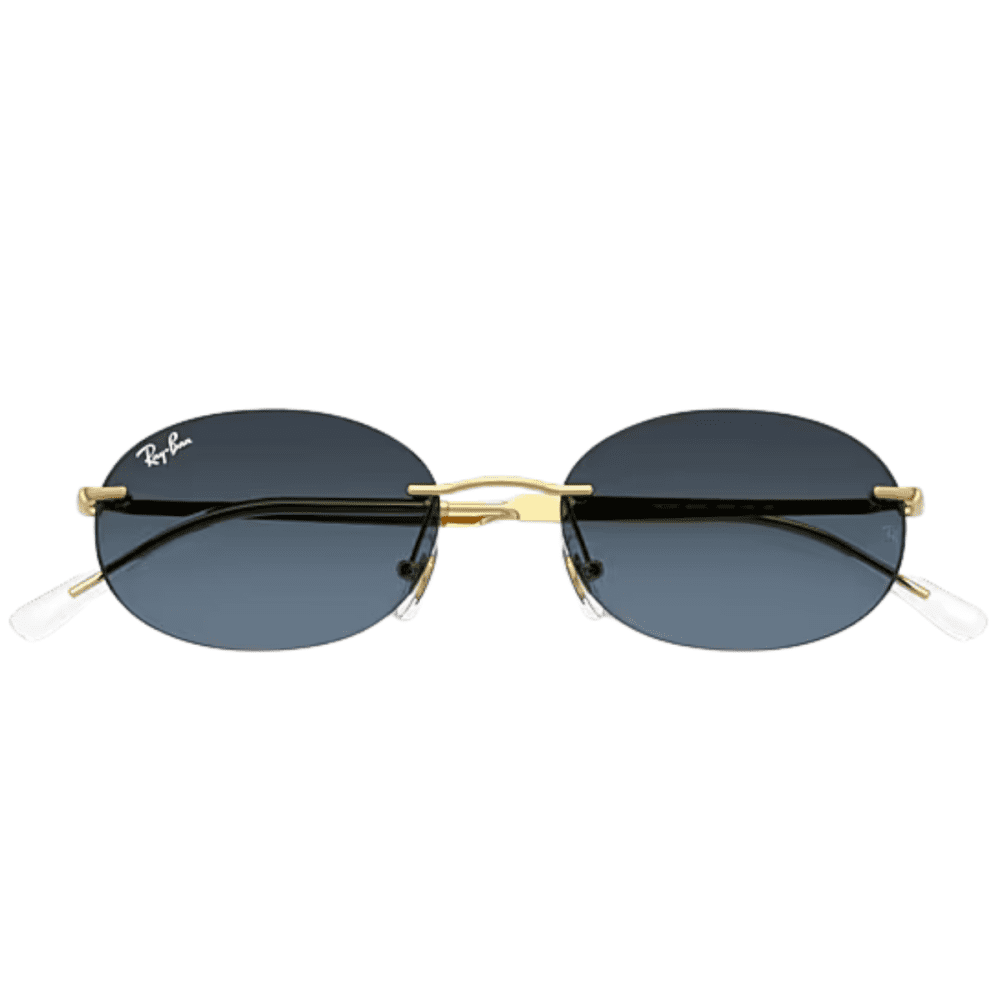 RB3767 001 4C 54 GOLD blue gradient grey gold metal frameless rimless sunglass culture store coomera sunnies online front folded