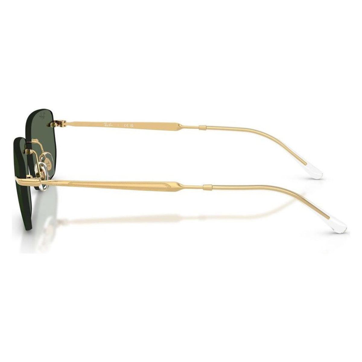 RB3768 001 71 56 green gold rimless sunglass culture slim coomera rayban rectangle