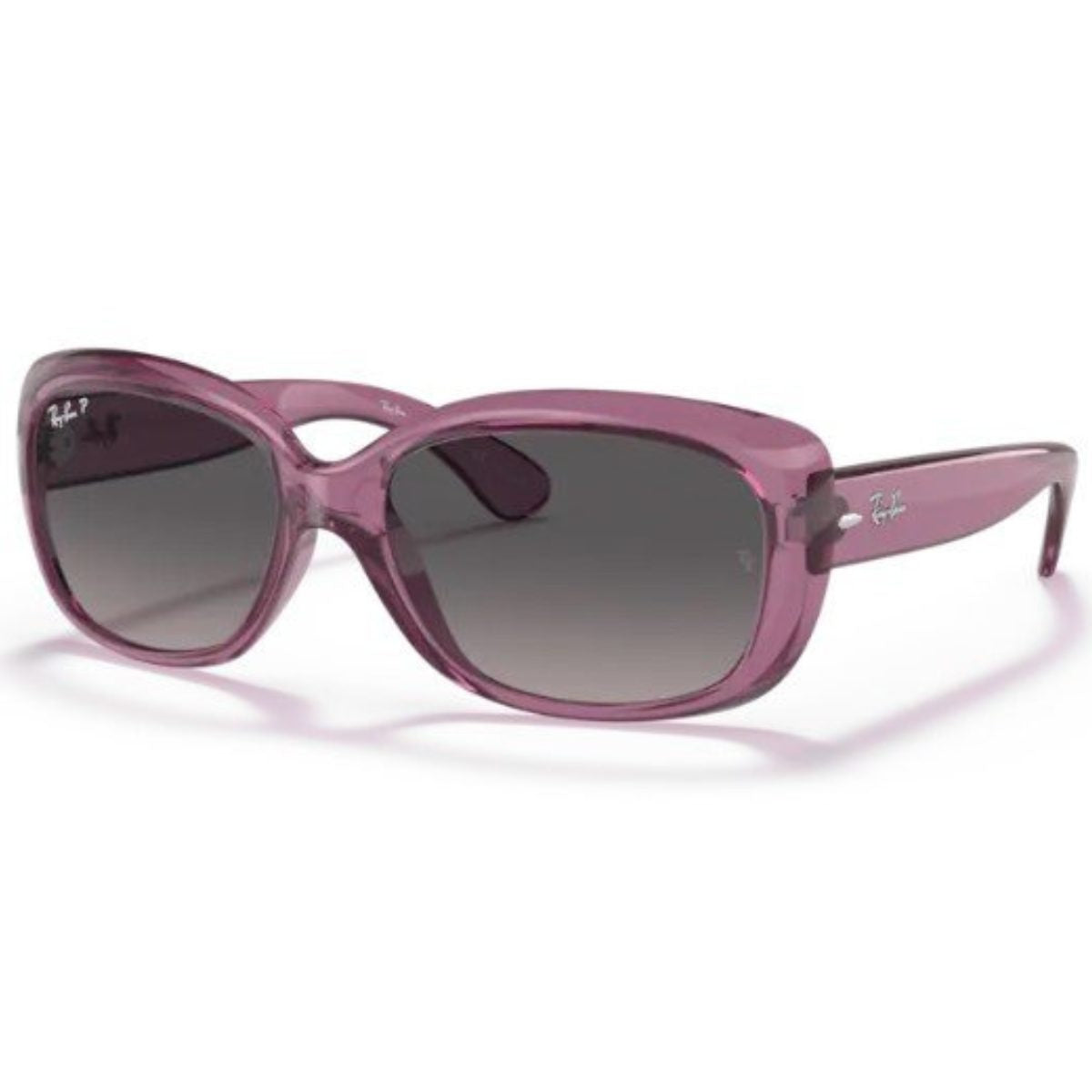 Ray-Ban RB4101 Jackie Ohh 6591M3 58 Transparent Violet Grey Gradient Polarised womens wrap sunglass culture coomera