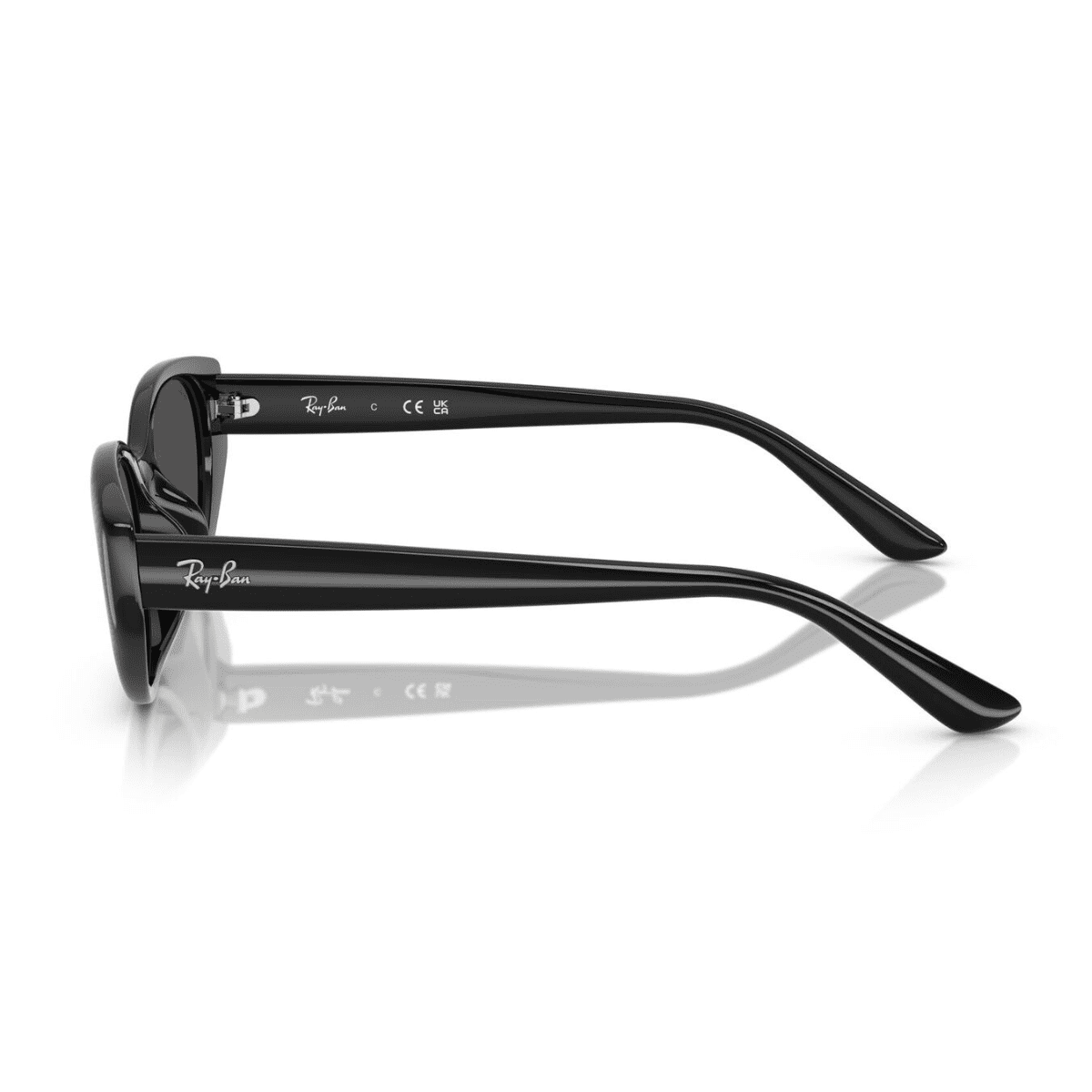 Ray-Ban RB4457D 667787 55 Black Grey category 3 oval low bridge fit womens sunglass culture side temple