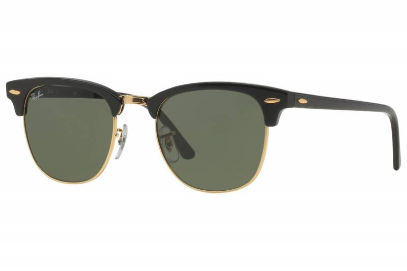 RayBan Clubmaster RB3016 W0365 51 black green square mens womens sunglass culture side