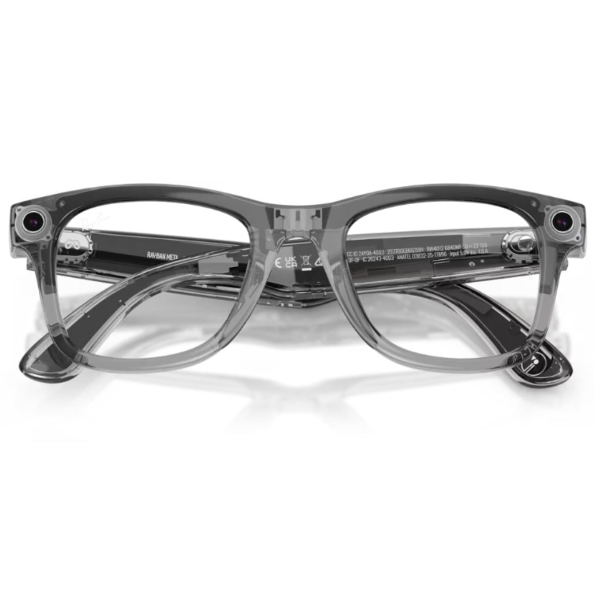 Rayban meta wayfarer 4012 gen 2 clear grey frame meta ai transition photochromic glasses folded