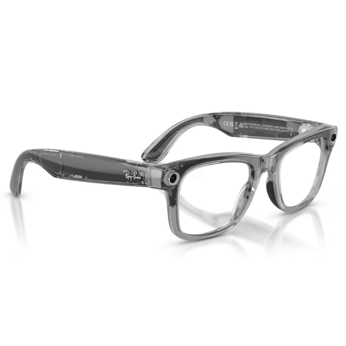 Rayban meta wayfarer 4012 gen 2 clear grey frame meta ai transition photochromic glasses side blue clear lens