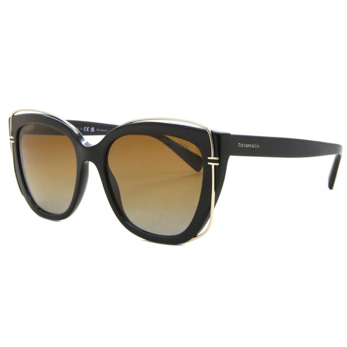 TIFFANY 0TF4148 8364T5 BLACK POLARARISED Womens Cateye Classic Sunglass Culture side