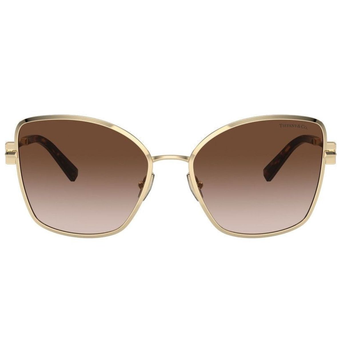 TIFFANY and co 3102B 61893B 58 PALE GOLD Brown Metal Butterfly Womens Sunglass Culture Front