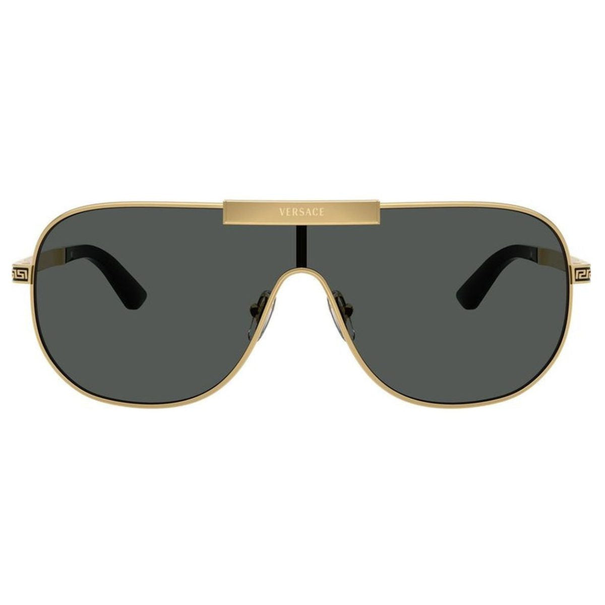 VERSACE VE2293 100287 40 shield gold black grey sunglass culture coomera detail