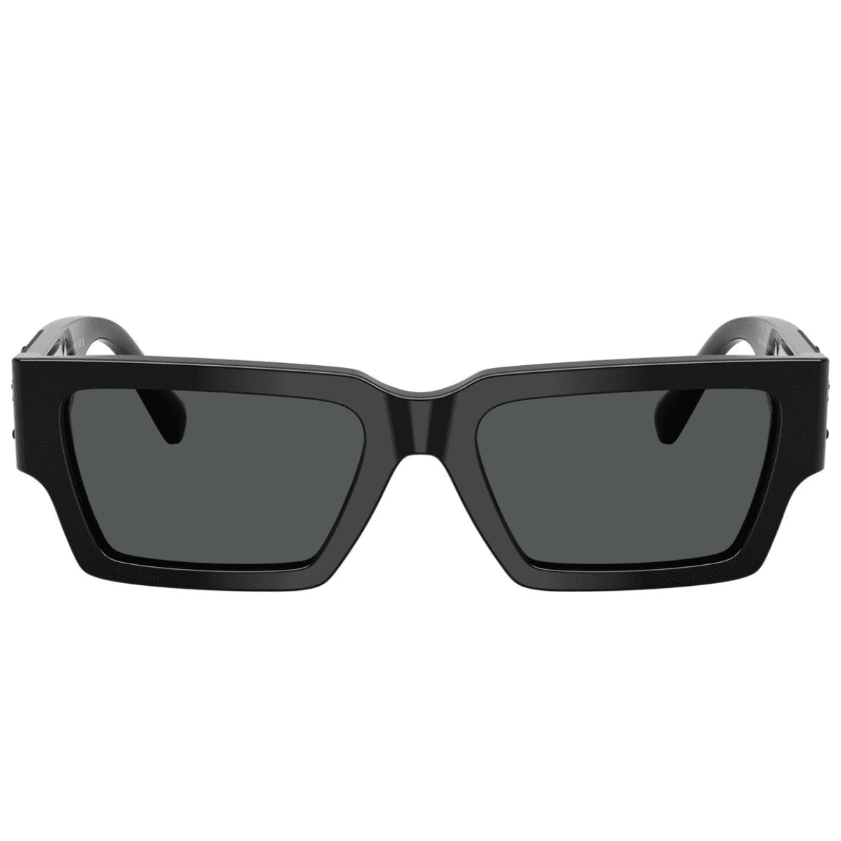 VERSACE VE4459 536087 54 slim rectangle unisex sunglass culture black on black matte front