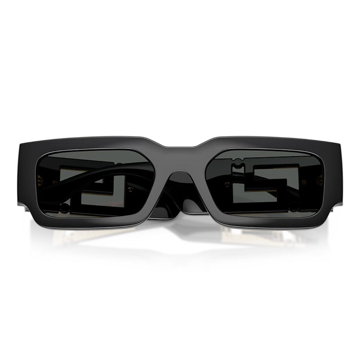 VERSACE VE4506U GB1 87 54 unisex rectangle slim sleek black sunglass culture folded