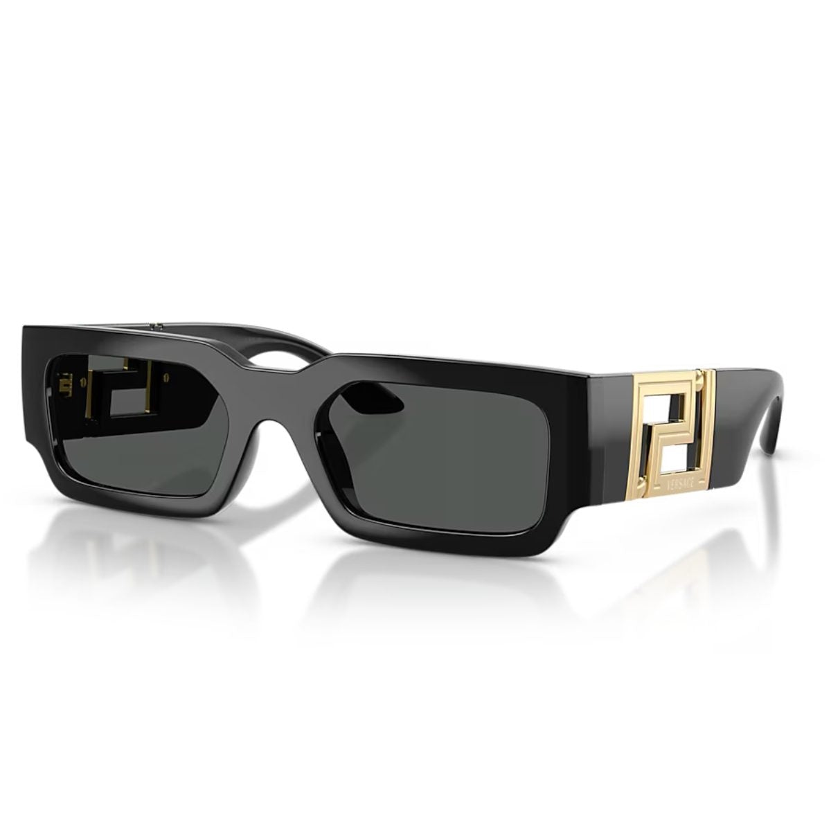 VERSACE VE4506U GB1 87 54 unisex rectangle slim sleek black sunglass culture