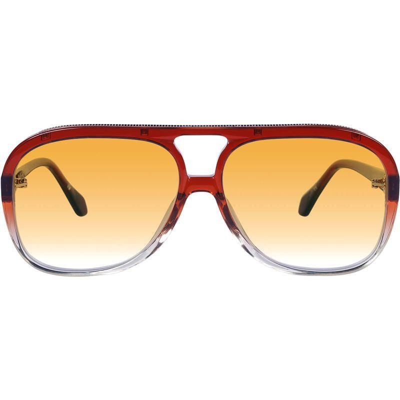 Valley Eyewear Bang Bang S0893 Burnt Orange Fade To Crystal with Gold Metal/Orange Gradient