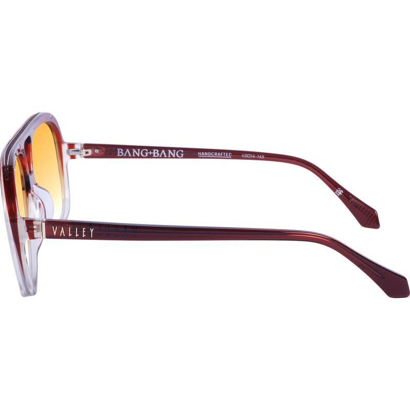 Valley Eyewear Bang Bang S0893 Burnt Orange Fade To Crystal with Gold Metal/Orange Gradient