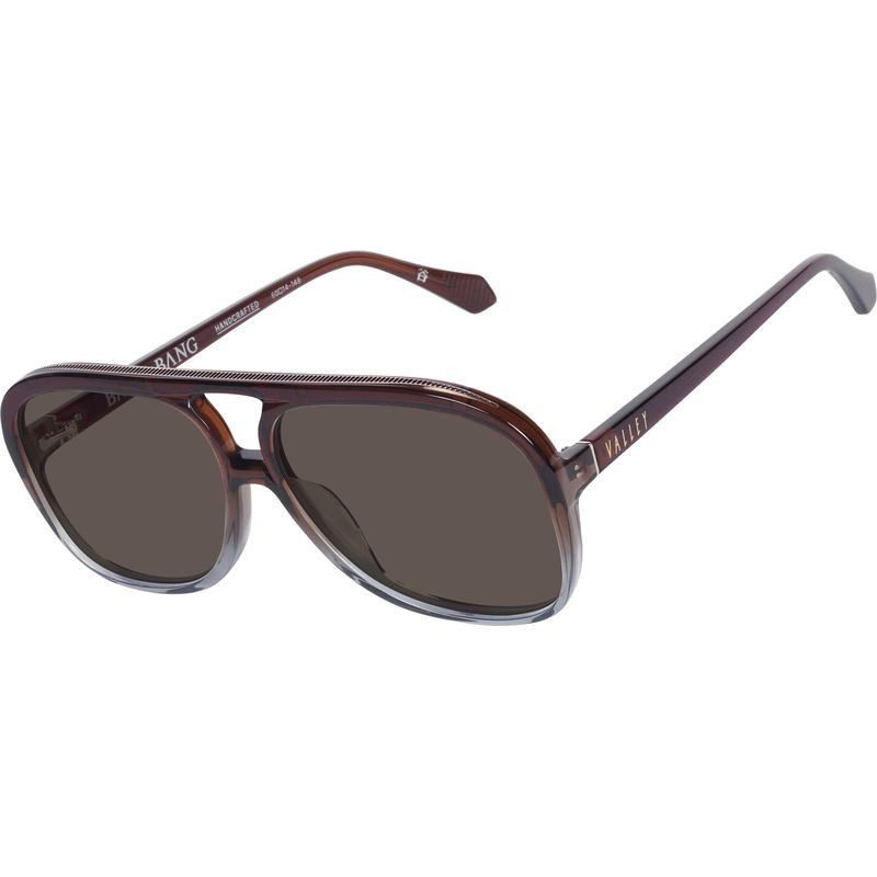 Valley Eyewear Bang Bang S0930 Transparent Chocolate Fade To Crystal with Gold Metal/Brown