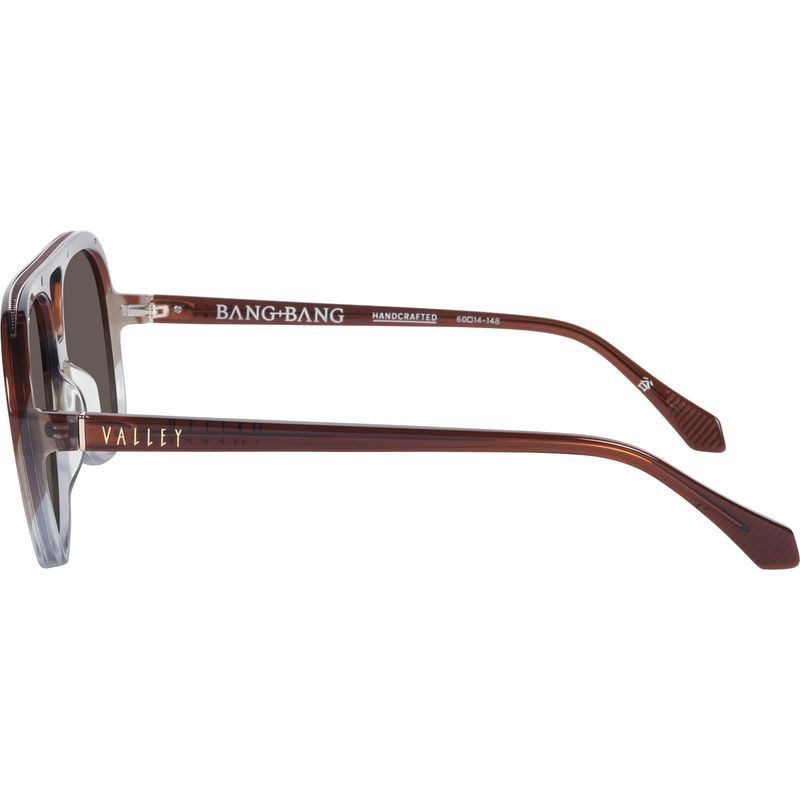 Valley Eyewear Bang Bang S0930 Transparent Chocolate Fade To Crystal with Gold Metal/Brown