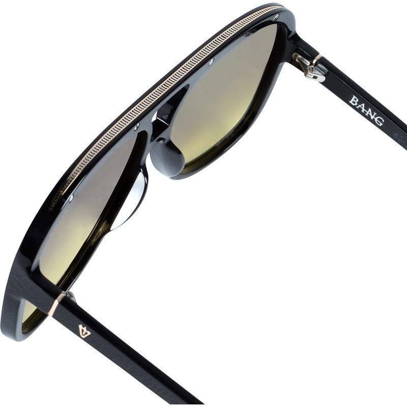 Valley Eyewear Bang S0577 Gloss Black with Gold Metal Trim/Brown to Yellow Gradient